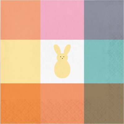 H For Happy 36-Count Bunnies And Plaid Lunch Napkins Multi