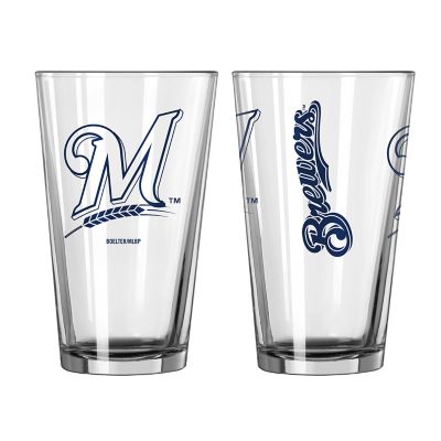 MLB Milwaukee Brewers 16 oz. Gameday Pint Glass Blue
