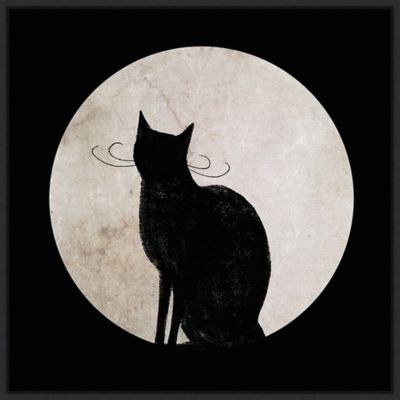 Amanti Art Victoria Borges Mystic Moon I Cat 22 X 22 Wall Art In Grey/black