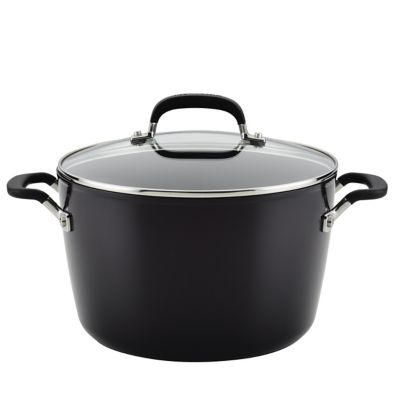Kitchenaid Hard Anodized 8-Quart Nonstick Stockpot With Lid In Onyx Black