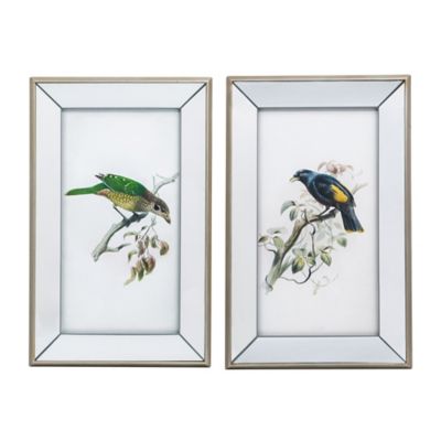 A&B Home 2-Piece 15 X 24 Songbirds Framed Wall Art Set Multi