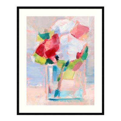 Amanti Art Abstract Flowers In Vase II 33 X 41 Framed Wall Art In Black Grey/pink