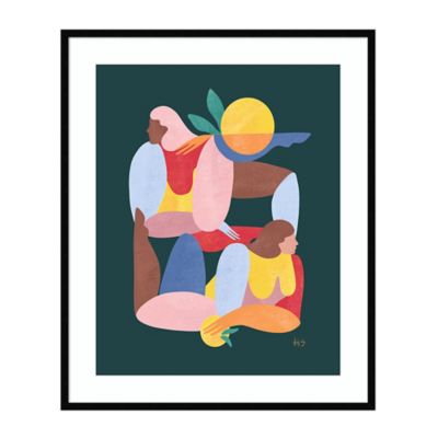 Amanti Art Abstract Figure V 33.12 X 40.12 Framed Wall Art In Black Blue/multi
