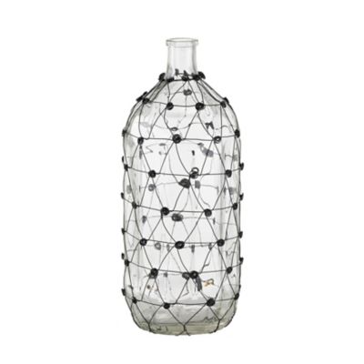 A&B Home Glass And Wire Vase In Clear/black