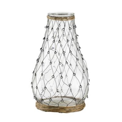 A&B Home 18 Clear Teardrop Glass Vase With Black Wire Clear/black