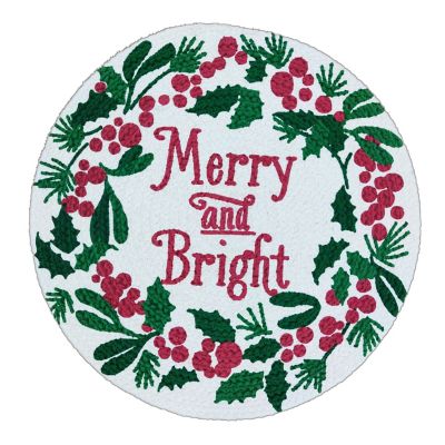 Bee & Willow Merry & Bright Braided Round Placemat Multi
