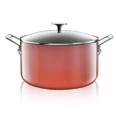 Granitestone Diamond Nonstick 5 Qt. Cast Aluminum Stock Pot In Coral