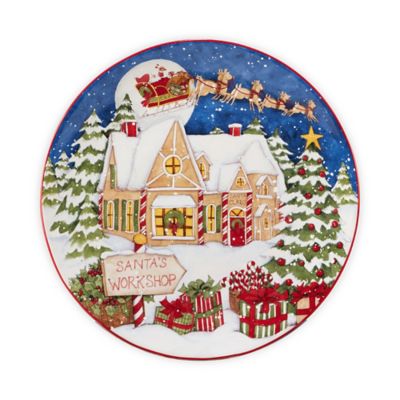 Certified International Santas Workshop Dinner Plates (Set Of 4) Multi