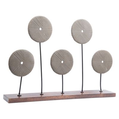 Home Essentials Wooden Orb Sculpture In Cement