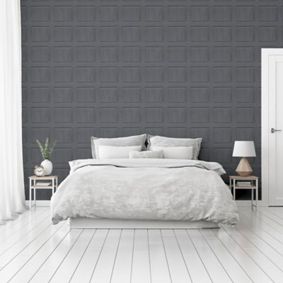 Arthouse Wood Panel Peel And Stick Wallpaper In Charcoal