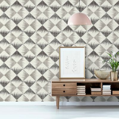 Arthouse Aztec Geometric Peel And Stick Wallpaper In Monochrome