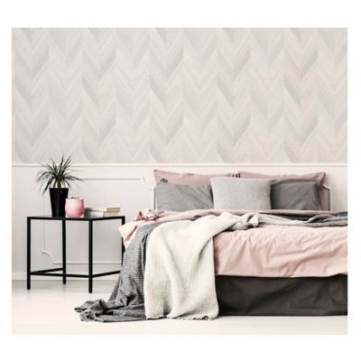 Arthouse Chevron Wood Peel And Stick Wallpaper In Neutral