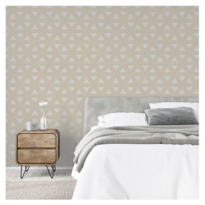 Arthouse Geometric Triangle Peel And Stick Wallpaper In White