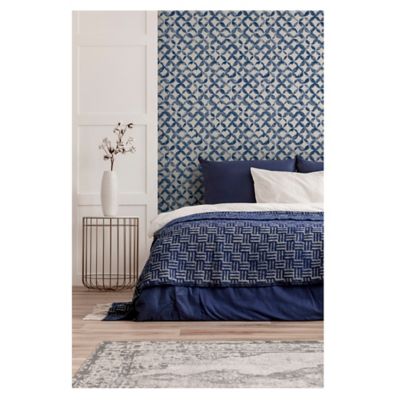 Arthouse Stencil Geo Peel And Stick Wallpaper In Blue