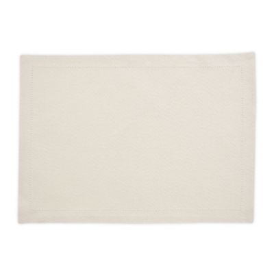 Bee & Willow Solid Hemstitch Placemats In White/gold (Set Of 4)