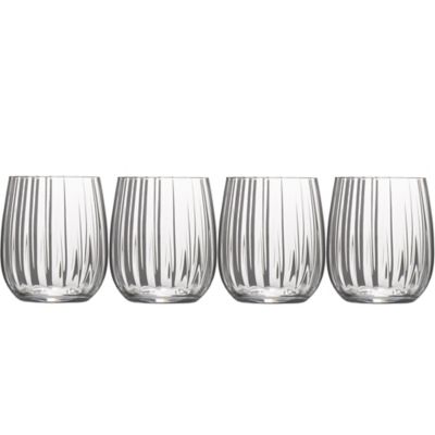 Mikasa Gail Optic Double Old Fashioned/stemless Wine Glasses (Set Of 4) Clear