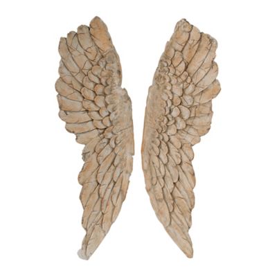 A&B Home Soar Angel Wings Wall Dcor In Natural (Set Of 2)