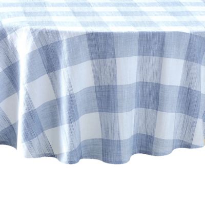 Bee & Willow Textured Check 70 Round Tablecloth In Light Blue