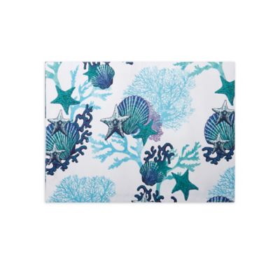 Fiesta Coastal Coral Placemat In White/blue/aqua (Set Of 4) White/multi