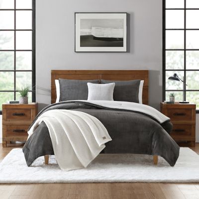 UGG Brody 4-Piece Twin/twin XL Reversible Comforter Set In Charcoal/glacier Grey
