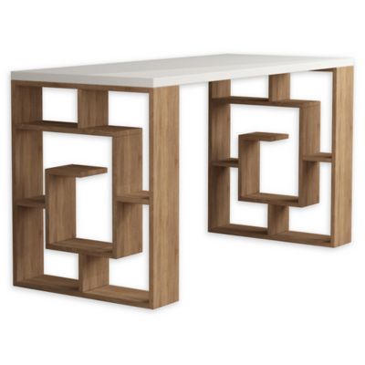 Ada Home Decor Briscoe Wooden Desk In White/oak