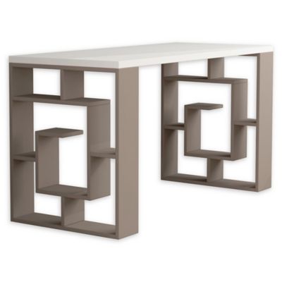 Ada Home Decor Briscoe Wooden Desk In White/light Mocha White/brown