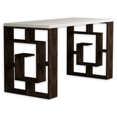 Ada Home Decor Briscoe Wooden Desk In White/dark Brown