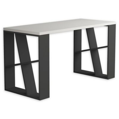 Ada Home Decor Brian Desk In White/anthracite