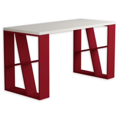 Ada Home Decor Brian Desk In White/burgundy