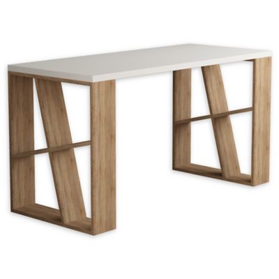 Ada Home Decor Brian Desk In White/oak