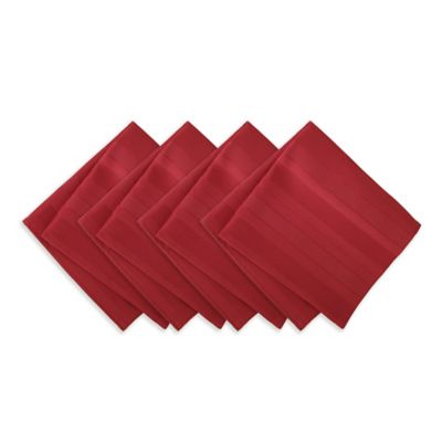 Denley Stripe Jacquard Napkins In Red (Set Of 4)