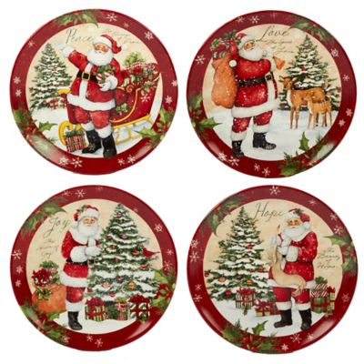 Certified International Holiday Wishes By Susan Winget Dinner Plates (Set Of 4) Multi