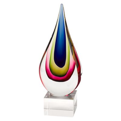 Badash Essence Murano Teardrop On Base Figurine Multi