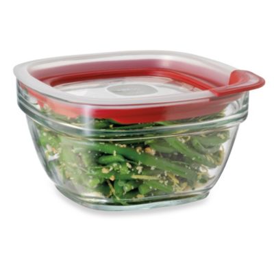 Rubbermaid 4 Cup Square Glass Food Storage Containers With Easy-Find Lid