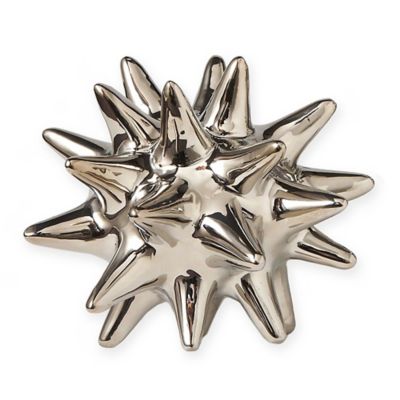 Global Views Urchin Small Sculpture In Bright Silver