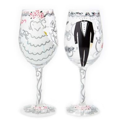 Lolita Bride And Groom Wine Glasses (Set Of 2) Multi