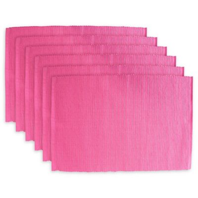 Ribbed Placemats In Flamingo (Set Of 6)