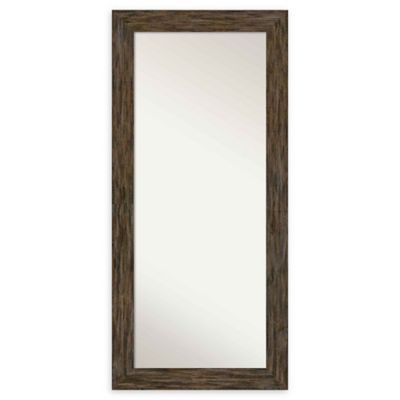 Amanti Art Fencepost Wood 31 X 67 Framed Floor/leaner Mirror Brown