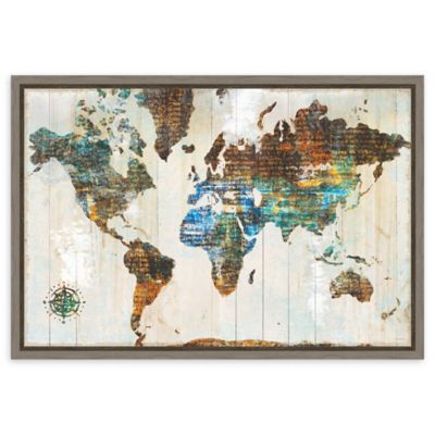 Amanti Art world Of Wonders 16 X23 Framed Canvas Wall Art Grey
