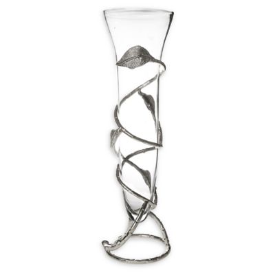 Classic Touch Tervy Silver Leaf 16.5 Vase