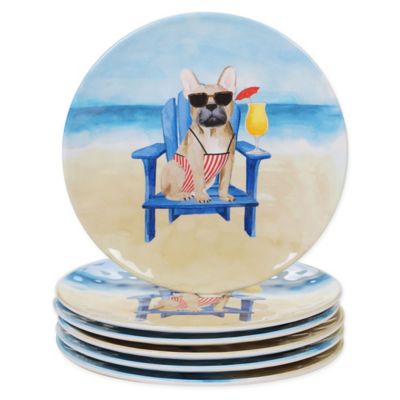Certified International Hot Dogs Salad Plates (Set Of 6) Multi