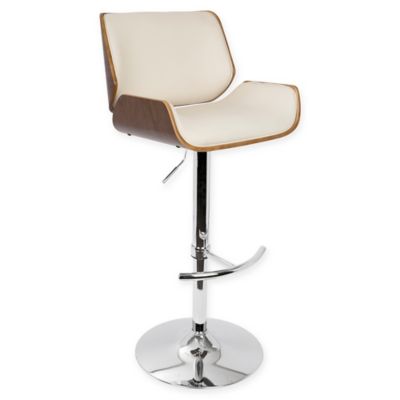 Lumisource Santi Bar Stool In Cream/walnut