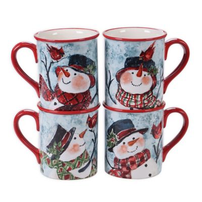 Certified International Watercolor Snowman 16 Oz. Mugs (Set Of 4) Multi