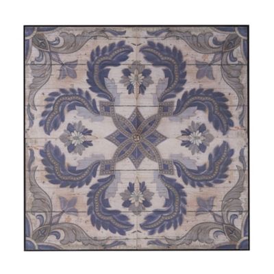 A&B Home Pari 48 Square Wood Wall Art In Blue Multi