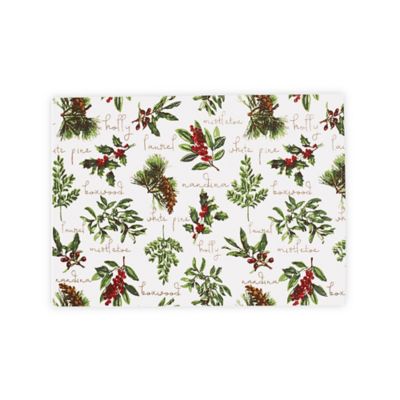 C & F Home Winter Botanical Placemats In Green (Set Of 6)
