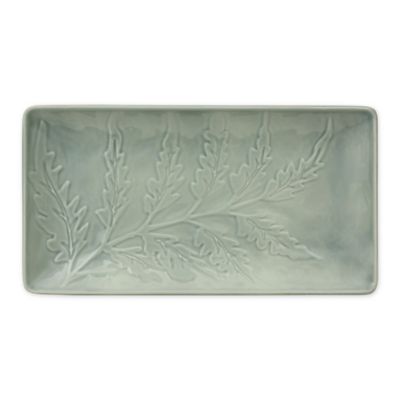 222 Fifth Tulace 13 Rectangular Platter In Green