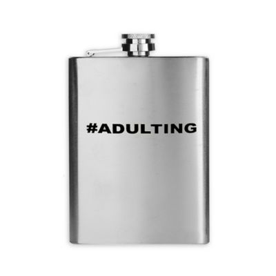 #adulting Flask Silver
