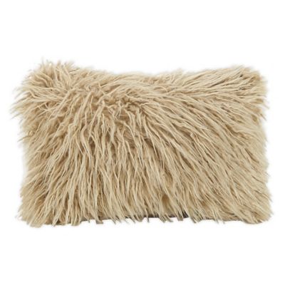 Ayesha Curry Faux Fur Oblong Throw Pillow White