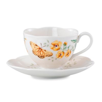 Lenox Butterfly Meadow Fritillary 8 Oz. Cup And Saucer Set White/multi