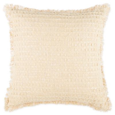 Bee & Willow Textured Waffle Fringe Throw Pillow In Gold Yellow
